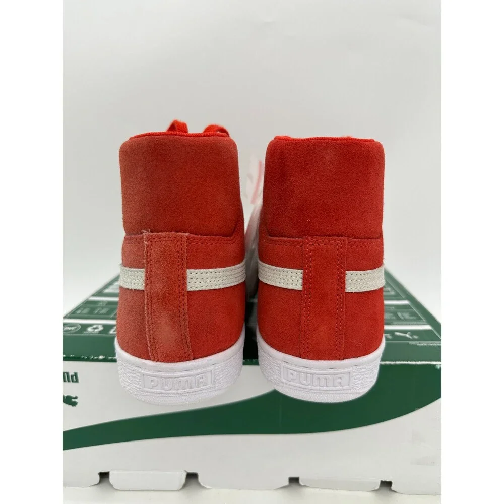 Puma Suede Mid XXI Men's Size 9 Red White Suede Athletic Shoes 380205 03